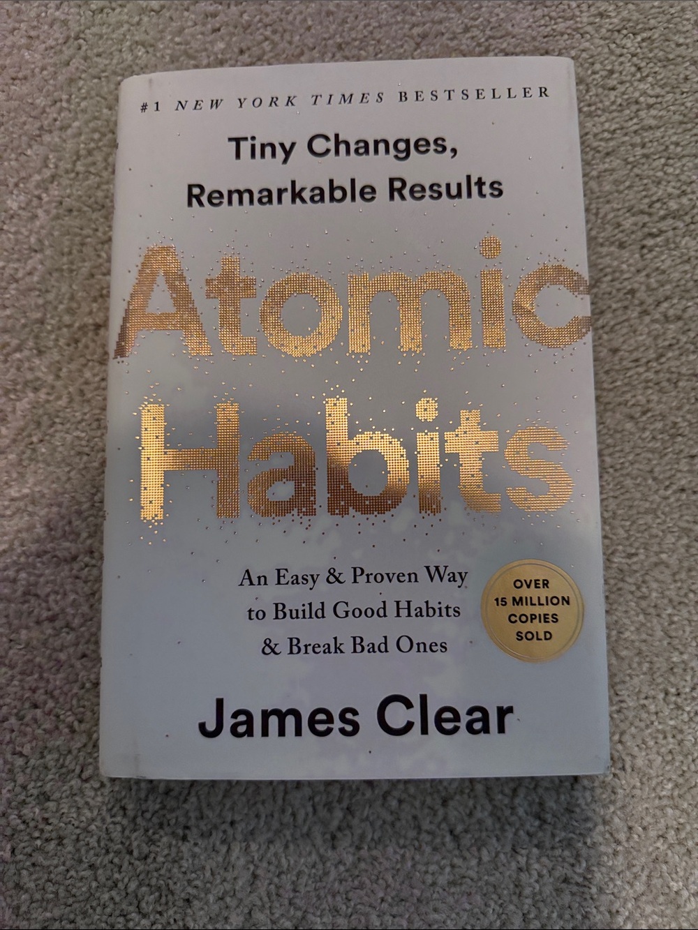 Atomic Habits by James Clear - White Cover with Gold Foil